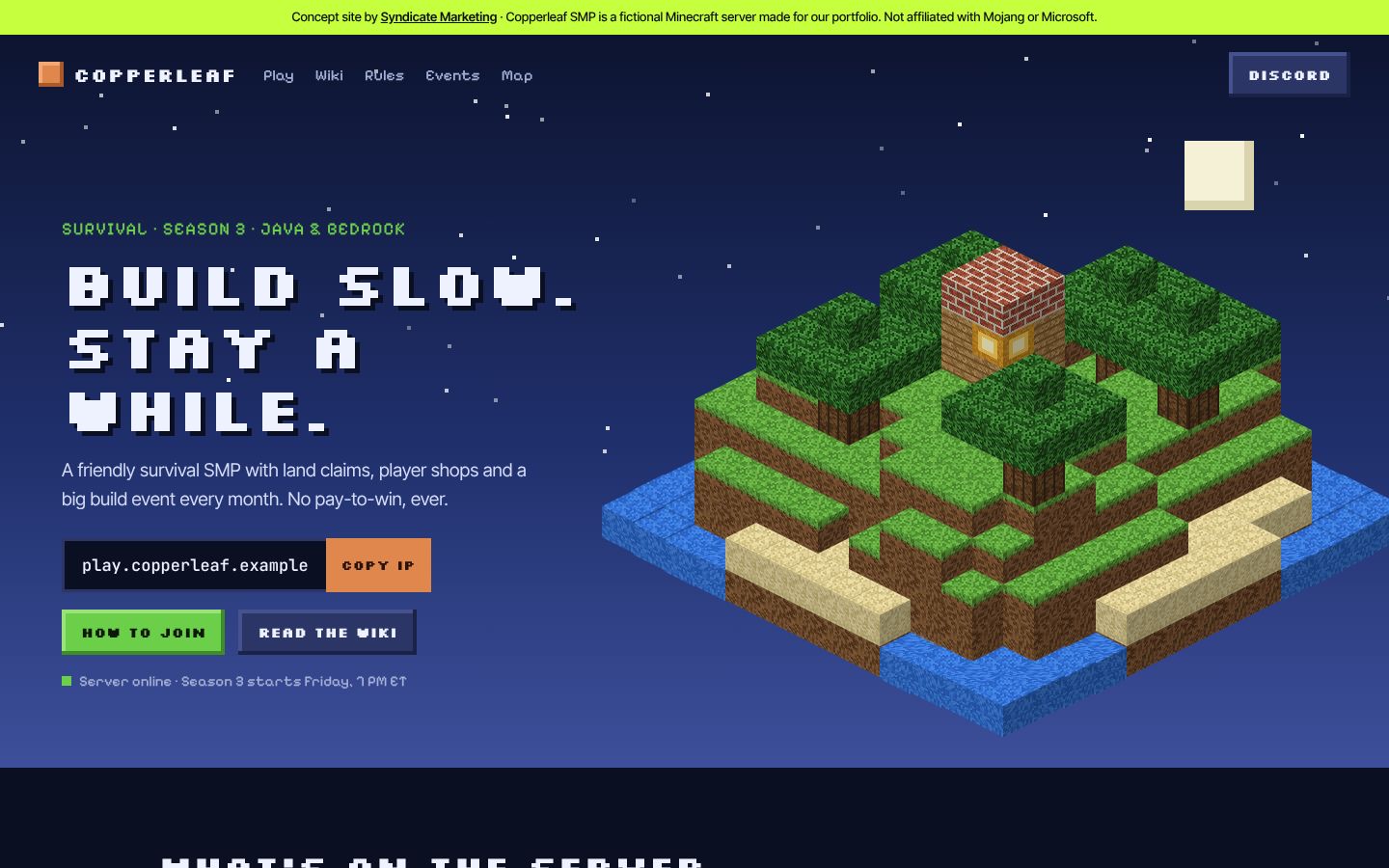Copperleaf SMP concept website on desktop